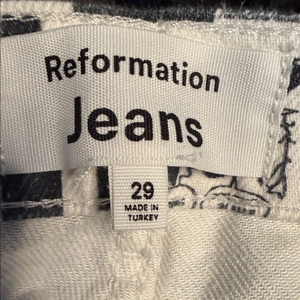 Reformation Newsprint Graphic Pants Black White Comic Print Jeans Size 29 Y2K - Picture 9 of 12